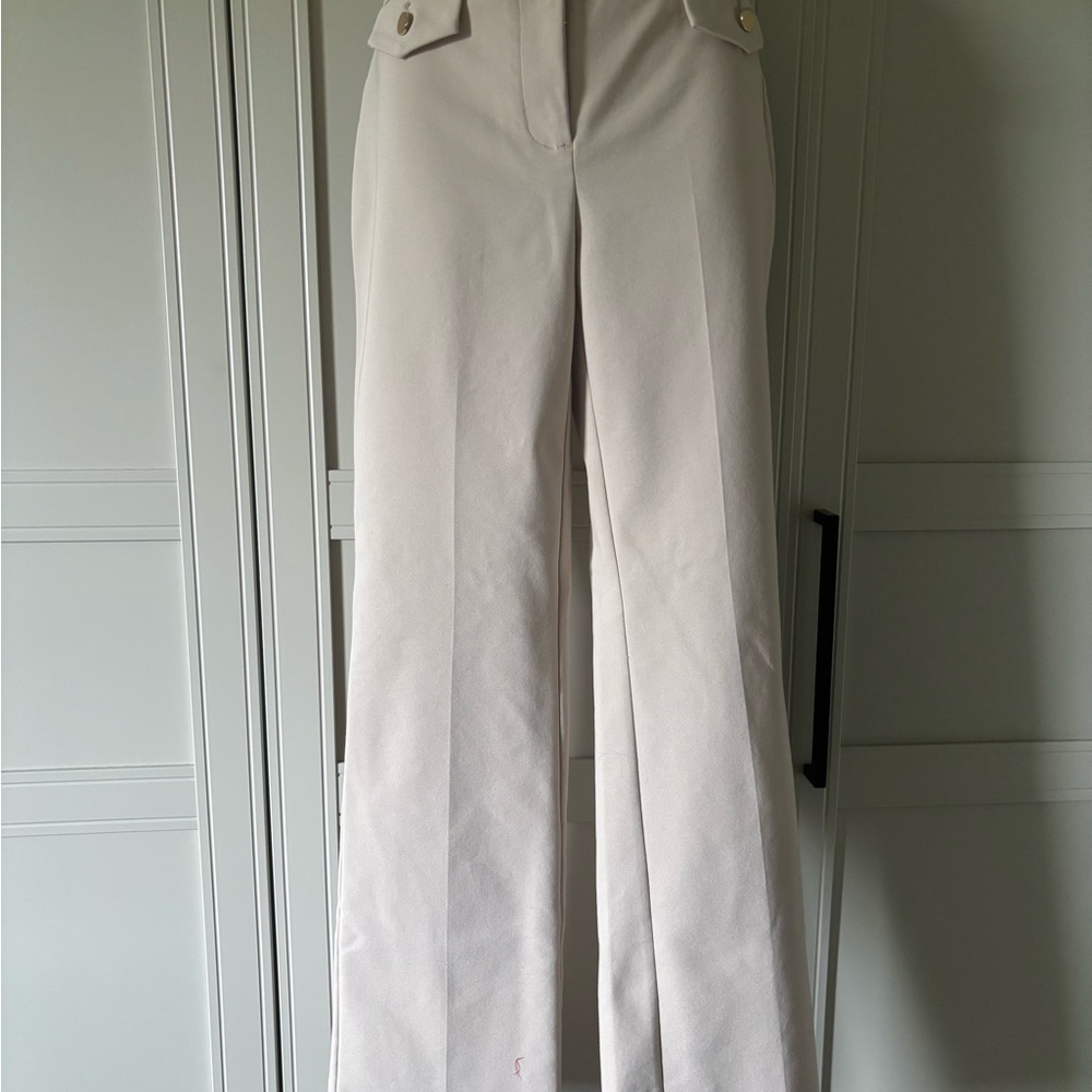 Le Chateau Cream Wide-Leg Trousers